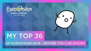 Eurovision Song Contest 2024 My Top 36 with comments