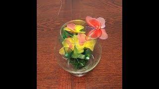 How to make nylon stocking flowers in a glass