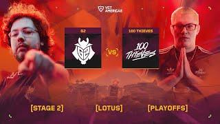 G2 Esports vs 100 Thieves - VCT Americas Stage 2 - Playoffs - Map 1