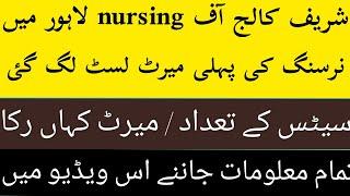 Sharif college of nursing merit list 2021-2022 nursing merit list nursing admissions zohranbsn