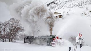 Die Wiedergeburt der Dampfschneeschleuder R12 der DFB ex RhB  Steam Train Rotary Snow Plow