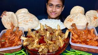 2KG Spicy Chula Mutton Curry Chicken Lollipop Gravy With Butter Kulcha Rice Chilli Eating Mukbang