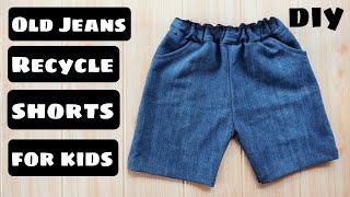 DIY  OLD JEANS RECYCLE  SHORTS FOR KIDS  Celana Pendek Anak dari Jeans Lama