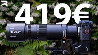 TTArtisans 500mm f6.3 teleobiettivo da 419€ a fuoco manuale per Fuji Canon Sony Nikon ed altri