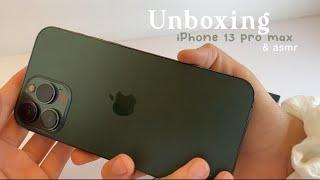 iPhone 13 pro max alpine green  ll  aesthetic unboxing & asmr 🪴 ll noranotes_