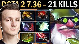 Sniper Gameplay Miracle with Mjolnir and 21 Kills - Dota 7.36