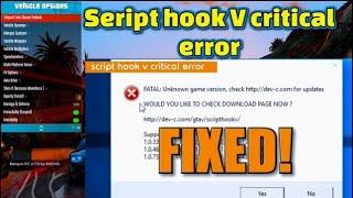 How to Fix Script hook V Critical Error  GTA V Update Error Fix 2024