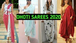 latest indo western party wear sarees  dhoti style saree design  stylish saree design 2020