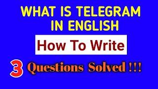 How To Write Telegram In English  What Is Telegram  English Composition