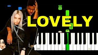 Billie Eilish x Khalid - Lovely  EASY Piano Tutorial