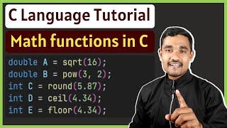 Math functions in C  C Language Tutorial for Beginners