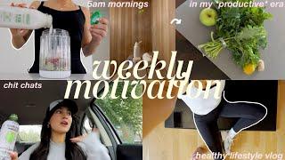 WEEKLY MOTIVATION in my *productive* era + 5am morning routine  healthy lifestyle vlog