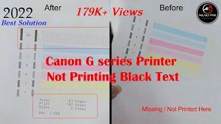 Fix Canon G Series Text Not Printing l Black Text Not Printing l Black Printing Problem in Canon