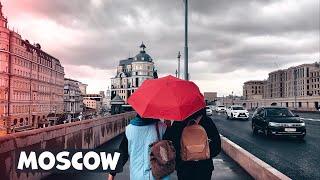 4K RUSSIA MOSCOW  Great walk around Moscow in the rain ️ and cool weather 