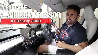 Jowua Portable Tire Inflator Air Compressor for TESLA  REVIEW and HOW TO