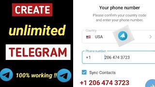 Create telegram account without phone number make unlimited telegram account telegram account 2024