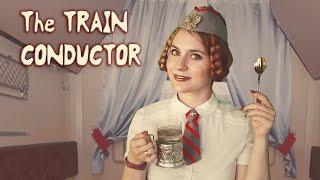 ASMR - Travelling  THE TRAIN CONDUCTOR  In English with RUSSIAN ACCENT. Adventure Sound of Wheels