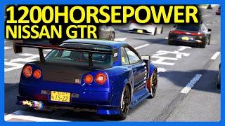 Cutting Up Traffic with an 1200HP Nissan R34 GTR in Japan No Hesi
