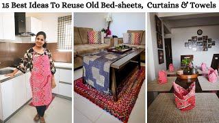 15 Best Ideas To Reuse Old Bed-sheets Curtains & Towels - Best out of waste