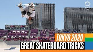 Incredible  skateboard tricks at #Tokyo2020
