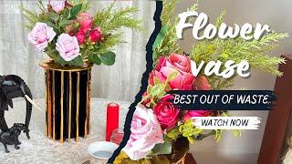 DIY Flower Vase Craft With Pringles Box Diy Cardboard craft Flower vase idea From Waste Materials