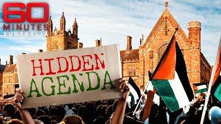 Unmasking the extremist group infiltrating pro-Palestine protests  60 Minutes Australia