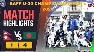 NEPAL vs BANGLADESH  SAFF U-20 Men’s Championship 2024  FINAL Highlights