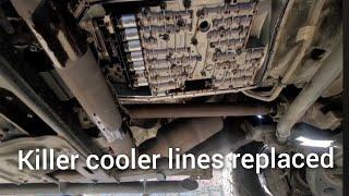F150 Transmission fluid and cooler lines replaced.
