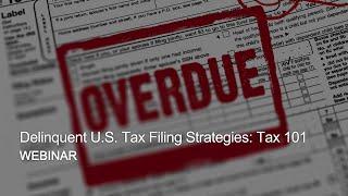 Webinar Alert – Delinquent U.S. Tax Filing Strategies Tax 101