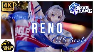 Golden Head Azur Lane Reno Biggest Little Cheerleader 16 Scale Anime Figure Unboxing Review