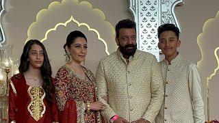 Sanjay Dutt with family  ￼ At anant Ambani Radhika merchant Wedding in Mumbai