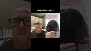 Hairdresser reacts to damaged hair from a perm