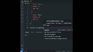 JavaScript CONSOLE TABLE ‍ #shorts #coding