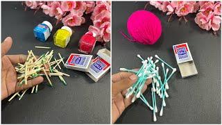 DIY Beautiful Rakhi making from Earbuds and Matchsticks _ Handmade Rakhi _ Rakhi Bandhan #rakhi #diy