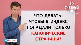 Что делать чтобы в индекс попадали только канонические страницы?