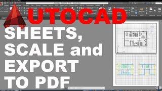 AutoCAD Print Setup  sheets scale export to PDF  Tutorial