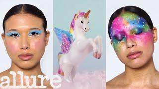 3 Makeup Artists Turn a Model Into a Unicorn  Triple Take  Allure