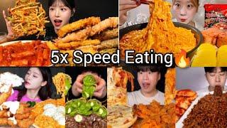 5x Speed Eating Sound  BEST FOOD COMPILATION  ASMR MUKBANG  Satisfying Eating Sound 