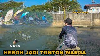 HEBOH..Warga Sampai Heran Pemancing Dapat Ikan Nila Babon Saat Mancing Di sungai Mancing Nila