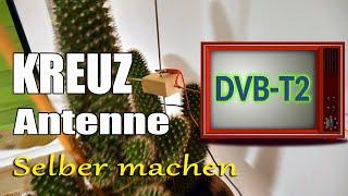 DVB-T2 Antenne selber machen ► Kreuzantenne Kreuzdipol ► self made diy ► DVB-T Antenna