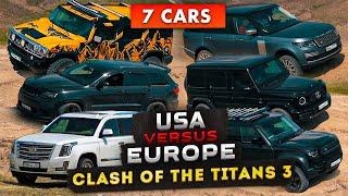SUV Battle 2021 Clash of the Titans 3  Hummer H2 Escalade Jeep vs Mercedes G63 & Range Rover