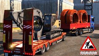 ETS2 BAUSTELLE - Baumaschinen-Transport für die neue Baustelle 2602 EURO TRUCK SIMULATOR 2