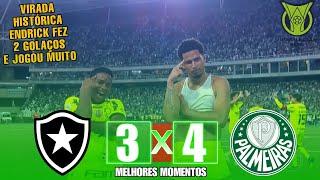 VIRADA HISTÓRICA E DE CAMPEÃO  BOTAFOGO 3X4 PALMEIRAS  MELHORES MOMENTO  BRASILEIRÃO  01112023