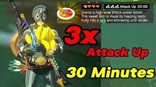 Zelda TOTK Attack Up Recipe that lasts 30 minutes - Attack up totk