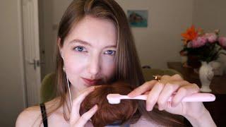 ASMR Hair Brushing Sounds on Yeti No Talking