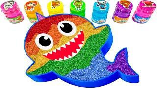 Satisfying Video l Mixing All My Slime Smoothie In Rainbow Baby Shark Bath Cutting ASMR  By YoYo