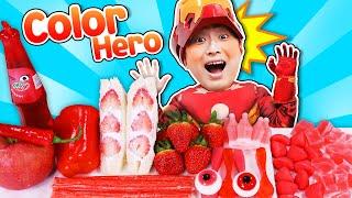 Red Food 빨간색 음식을 먹으면 슈퍼히어로로 변신해요 Superheroes Eat Red Food 럭키강이 LuckyKangi