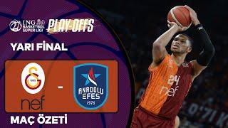 BSL Playoff Yarı Final 4. Maç Özet  Galatasaray Nef 86-81 Anadolu Efes