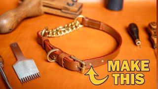 Leather Half Check Collar  Be The Maker  Leather Dog Collar Tutorial