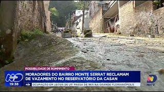 Vazamento no reservatório da Casan preocupa moradores do bairro Monte Serrat